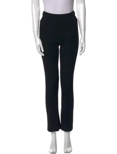 Pre-owned Live The Process Striped Straight Leg Pants In Black