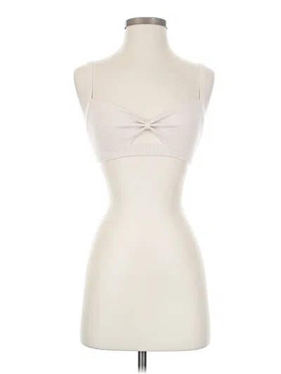Pre-owned Live The Process Tank Top Ivory Strapless Neckline Tops In White