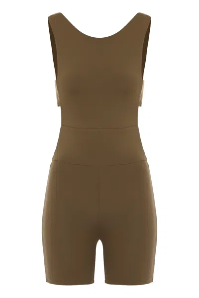 Live The Process Technical Fabric Jumpsuit In Brown