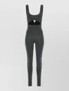 Live The Process Technical Fabric Jumpsuit Cut Out Design In Gray