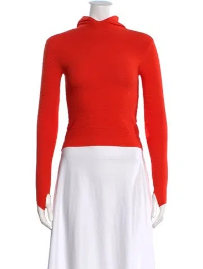 Pre-owned Live The Process Turtleneck Long Sleeve Top In Orange