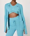 Live The Process Tuxedo Cardigan In Aqua In Blue