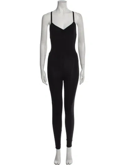 Pre-owned Live The Process V-neck Jumpsuit In Black