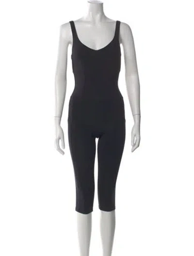 Pre-owned Live The Process V-neck Jumpsuit In Black