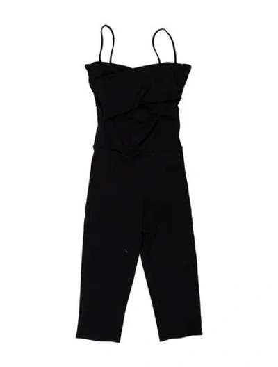 Pre-owned Live The Process V-neck Jumpsuit In Black