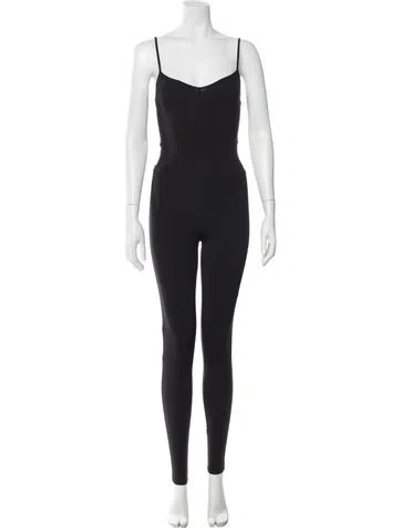 Pre-owned Live The Process V-neck Jumpsuit In Black