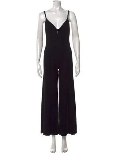 Pre-owned Live The Process V-neck Jumpsuit In Black