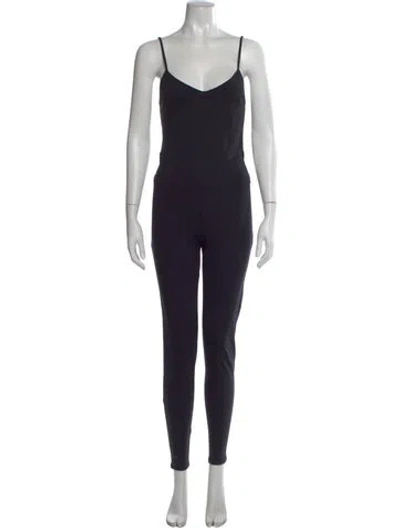 Pre-owned Live The Process V-neck Jumpsuit In Blue