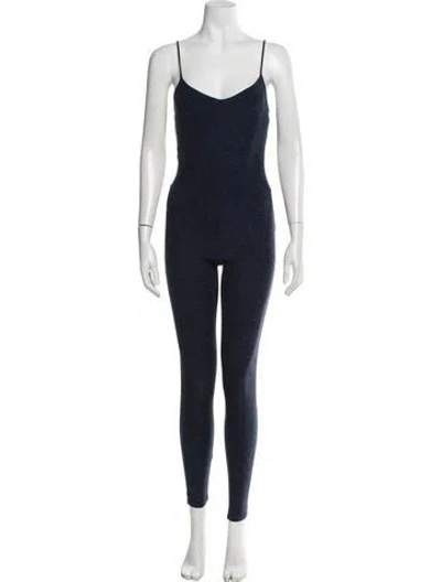 Pre-owned Live The Process V-neck Jumpsuit In Blue