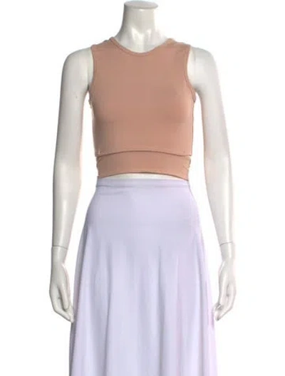 Pre-owned Live The Process V-neck Long Sleeve Crop Top In Pink