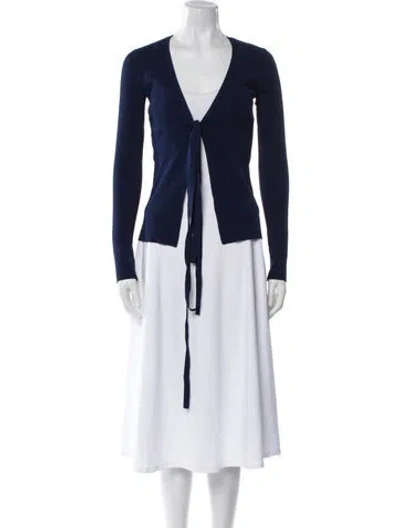 Pre-owned Live The Process V-neck Long Sleeve Top In Blue