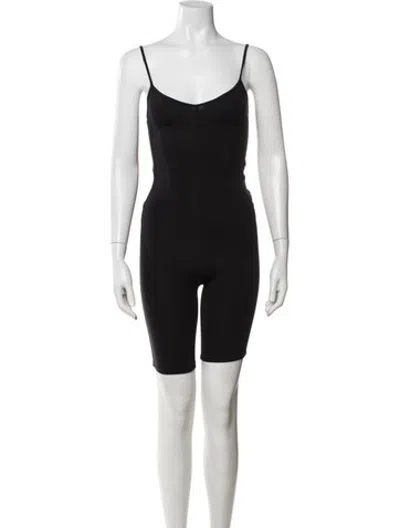 Pre-owned Live The Process V-neck Romper In Black