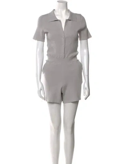 Pre-owned Live The Process V-neck Romper In Gray