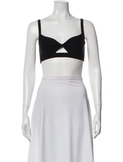 Pre-owned Live The Process V-neck Sleeveless Crop Top In Blue