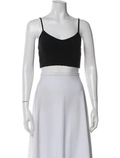 Pre-owned Live The Process V-neck Sleeveless Crop Top In Neutral