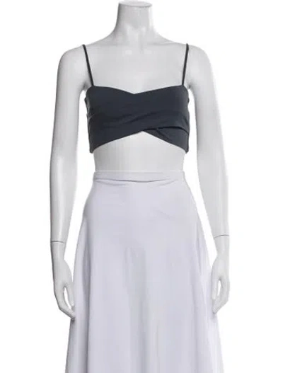 Pre-owned Live The Process V-neck Sleeveless Sports Bra In White