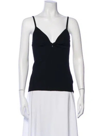 Pre-owned Live The Process V-neck Sleeveless Top In Black