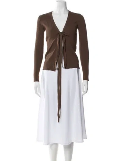 Pre-owned Live The Process V-neck Sweater In Brown