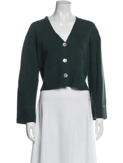 Pre-owned Live The Process V-neck Sweater In Green