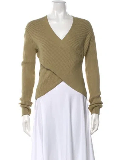 Pre-owned Live The Process V-neck Sweater In Green