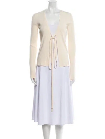 Pre-owned Live The Process V-neck Sweater In Neutral