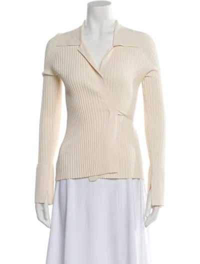 Pre-owned Live The Process V-neck Sweater In Neutral