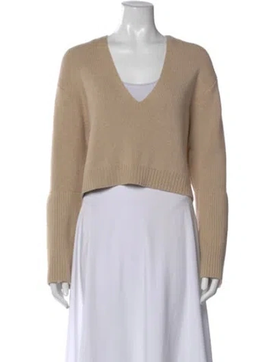 Pre-owned Live The Process V-neck Sweater In Neutral