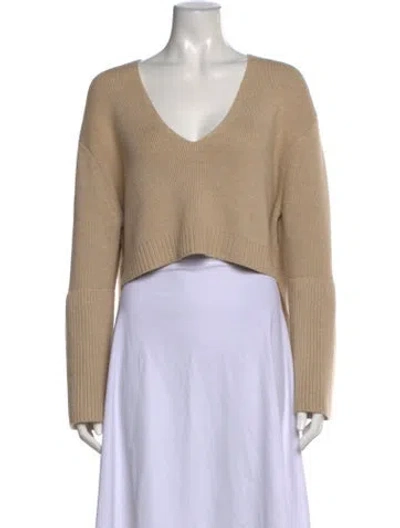 Pre-owned Live The Process V-neck Sweater In Neutrals