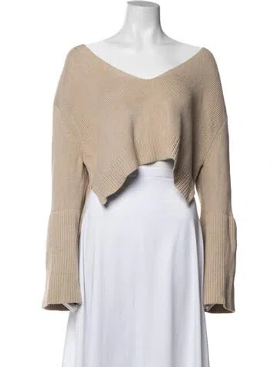 Pre-owned Live The Process V-neck Sweater In Neutrals