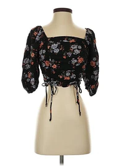 Pre-owned Live To Be Spoiled 3/4 Sleeve Blouse In Black