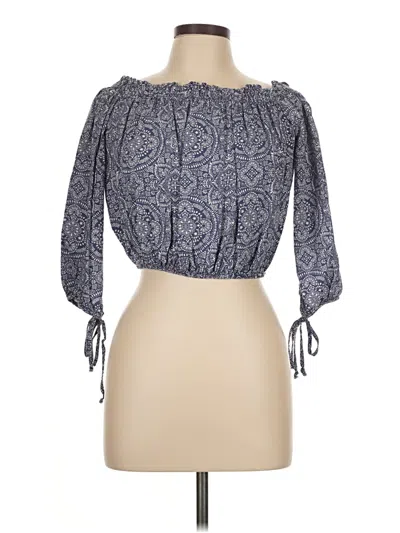 Pre-owned Live To Be Spoiled 3/4 Sleeve Blouse In Blue