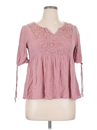 Pre-owned Live To Be Spoiled 3/4 Sleeve Blouse In Pink