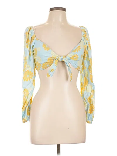 Pre-owned Live To Be Spoiled 3/4 Sleeve Blouse In Yellow