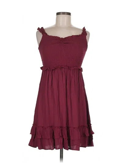 Pre-owned Live To Be Spoiled Casual Dress In Burgundy