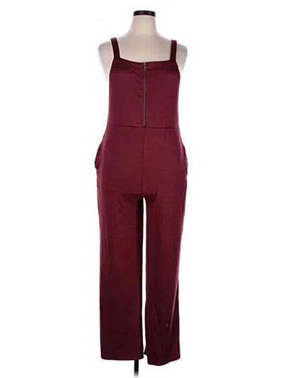 Pre-owned Live To Be Spoiled Jumpsuit In Burgundy