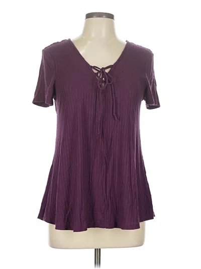 Pre-owned Live To Be Spoiled Short Sleeve Blouse In Purple