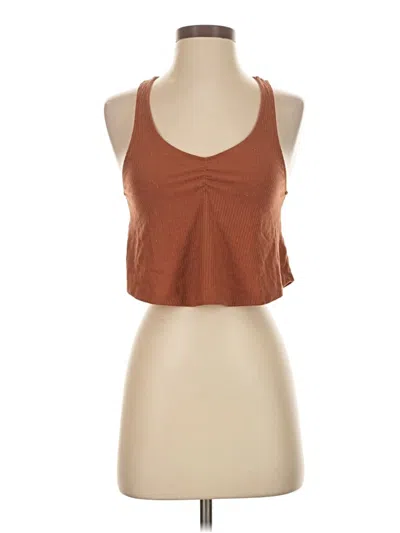 Pre-owned Live To Be Spoiled Tank Top Brown Halter Neckline Tops