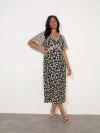 Live Unlimited Cherry Mono Print V-neck Midi Dress In Cherry Mono