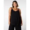 Live Unlimited Crinkle Gathered Cami In Black