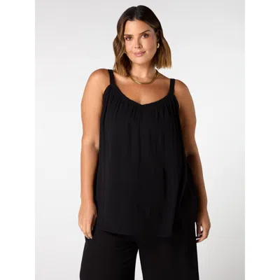 Live Unlimited Crinkle Gathered Cami In Black