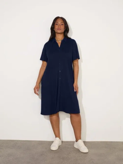 Live Unlimited Flutter Sleeve Dress In Black