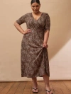 Live Unlimited Leopard Print Wrap Dress In Animal Print