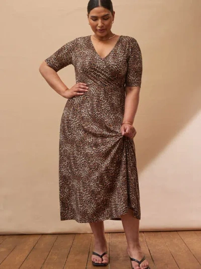 Live Unlimited Leopard Print Wrap Dress In Animal Print