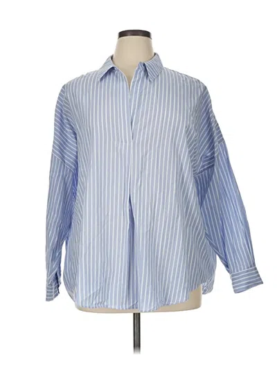 Pre-owned Live Unlimited Long Sleeve Button Down Shirt In Blue