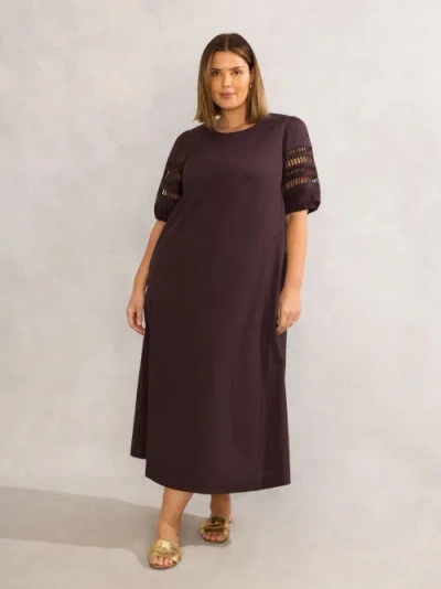 Live Unlimited Puff Sleeve Midaxi Dress In Brown