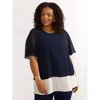 Live Unlimited Short Sleeve Colour Block T-shirt In Navy