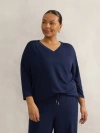 Live Unlimited Supersoft 3/4 Sleeve Top In Blue