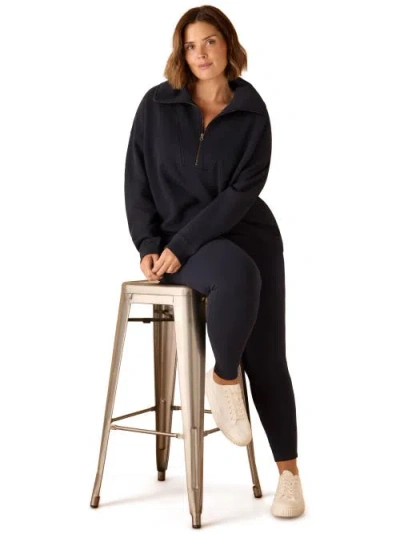 Live Unlimited Thick Stretch Cotton Leggings In Blue