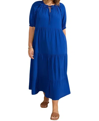 LIVE UNLIMITED TIERED V-NECK MIDAXI DRESS