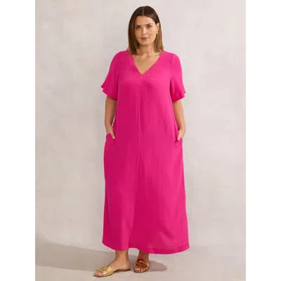Live Unlimited V-neck Dress In Pink